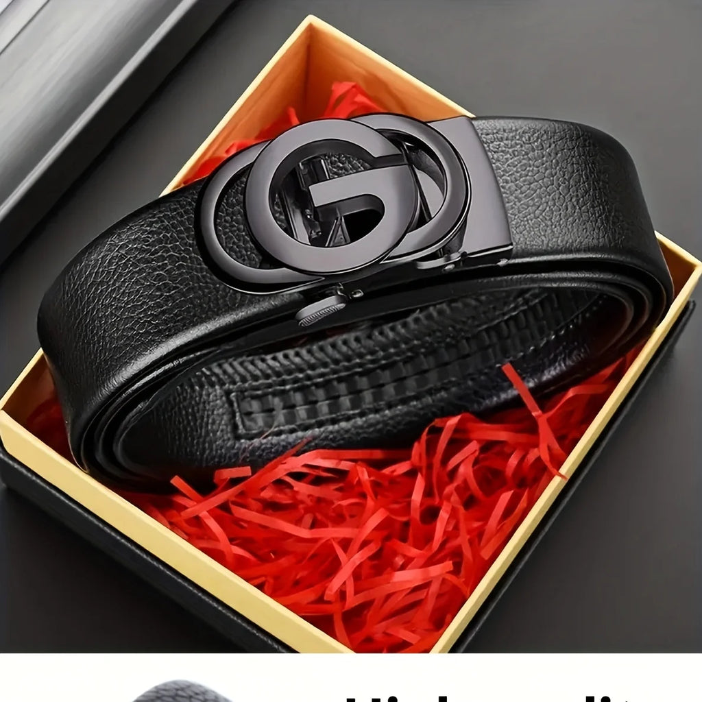 Men's Business Belt - Genuine High Quality Alloy Automatic Buckle Belt, Fashionable Buckle Fashionable Luxury Casual Belt