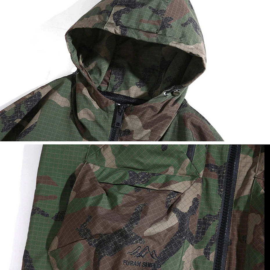 12Xl Plus Size Camouflage Cargo Jacket Men Camo Windbreaker Jacket Spring Autumn Outdoor Camp Jackets Coats Male