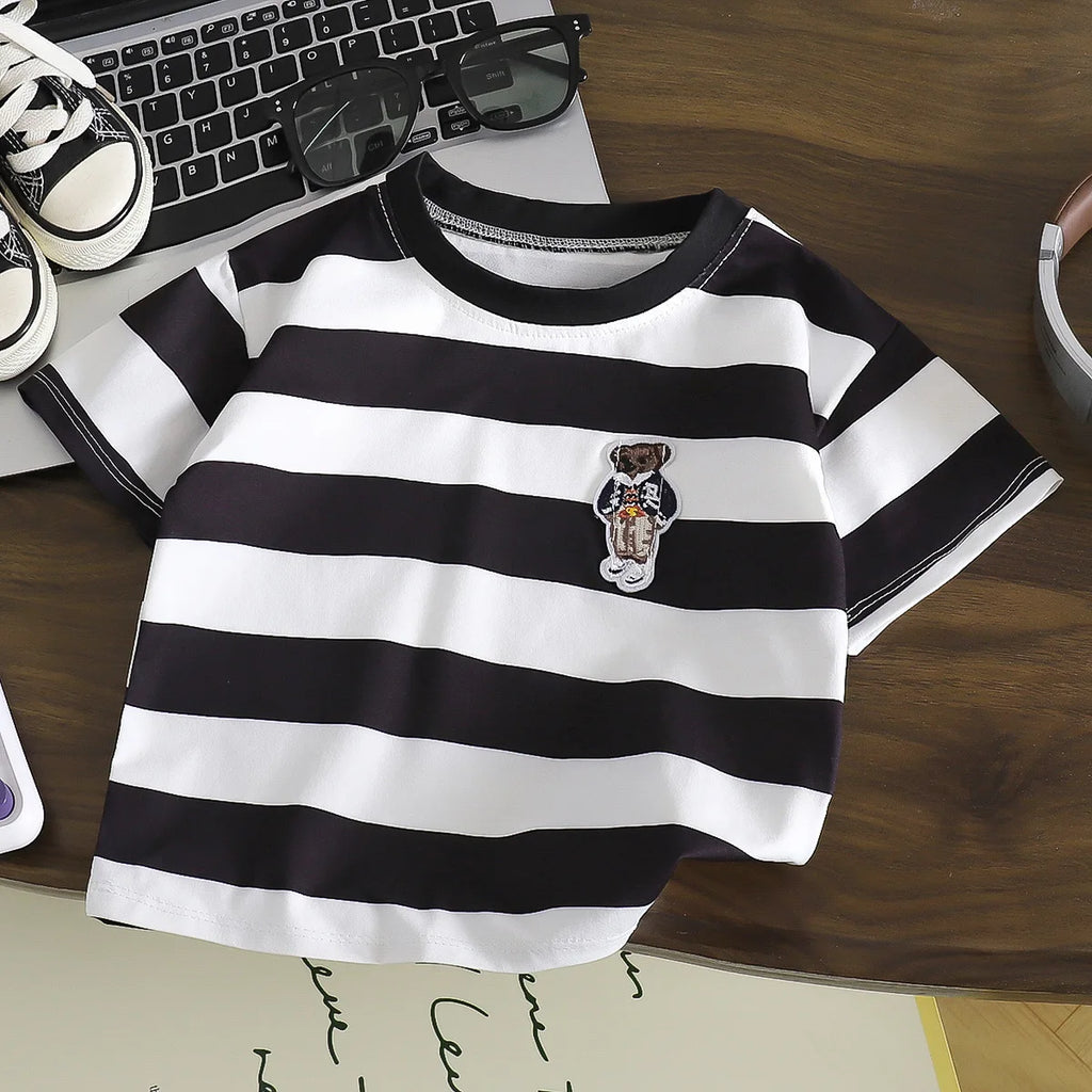 Round Neck Tops Boys And Girls Summer Lovely Clothes Child Short-sleeved Tops New Style T-shirt Casual Wear
