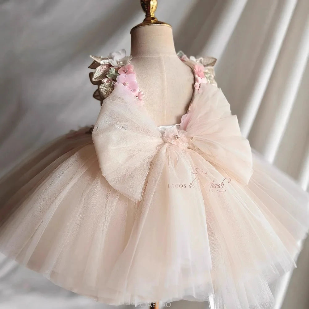 Wed Dress Summer Children Girls First Birthday Floral Princess Gown Costumes Flower Dresses Clothes Clothing Baby Kids Clothing