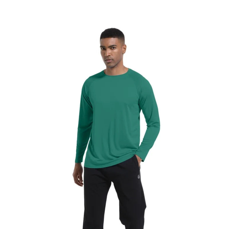 Men Long Sleeve t-Shirt Upf 50+ Sun Protection Shirts Tops Breathable Hiking Fishing t-Shirts Casual Tees Man Clothes Streetwear