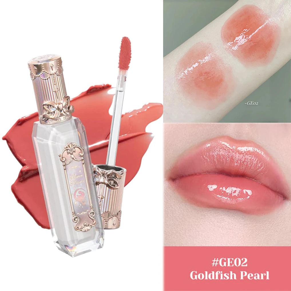 Flower Knows Full Collection Lip Gloss Tinted Lip Oil Vegan Hydrating Lip Makeup for Women Girls Non Sticky Moisturizing Shine