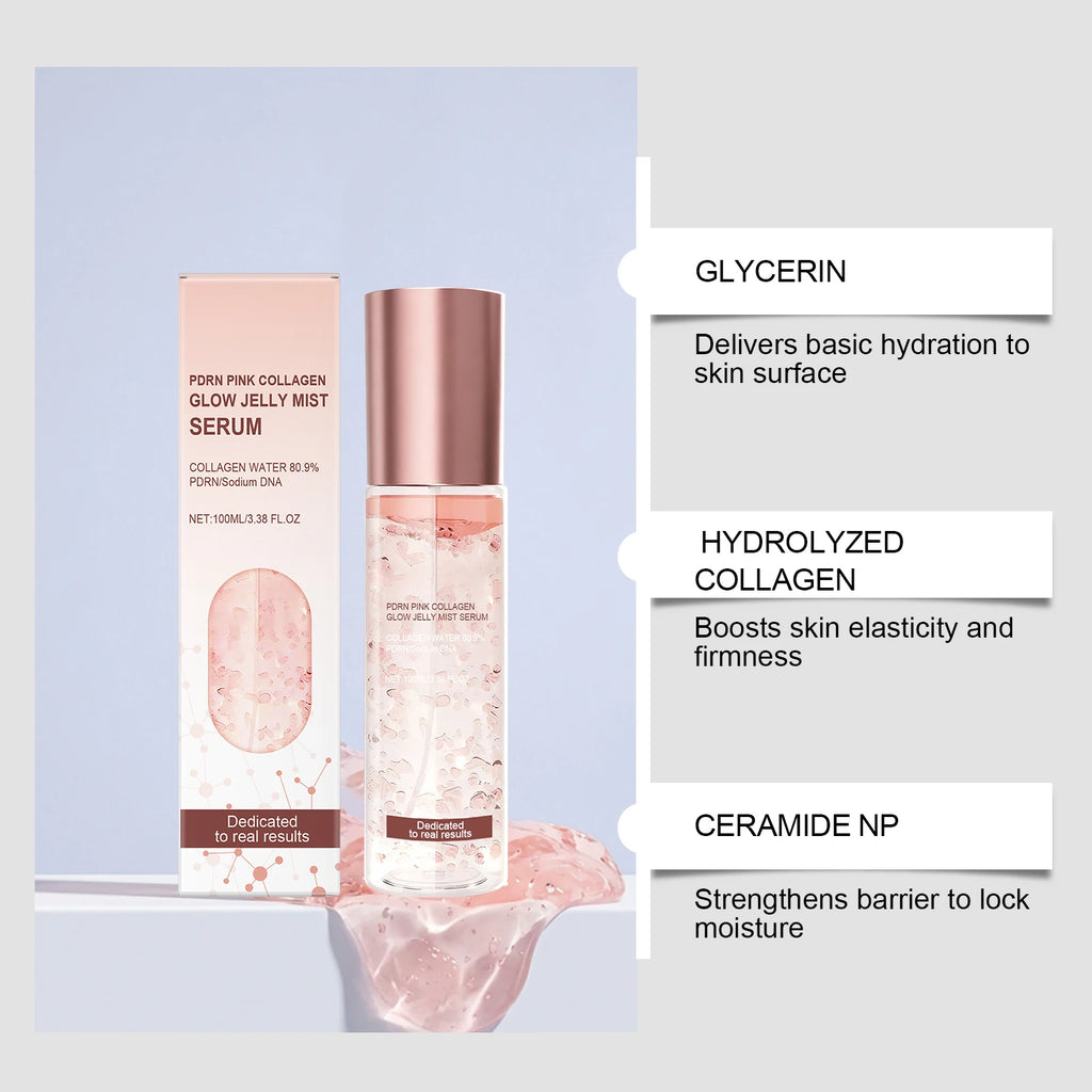 Jelly Mist Serum Brightening Firming Hydrating Face Spray Smoothing Facial Hyaluronic Acid Collagen Moisturizing Skincare Set