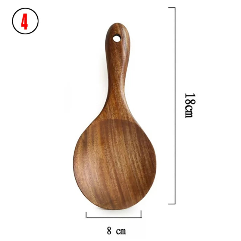 10-Piece Teak Wooden Cooking Utensil Set