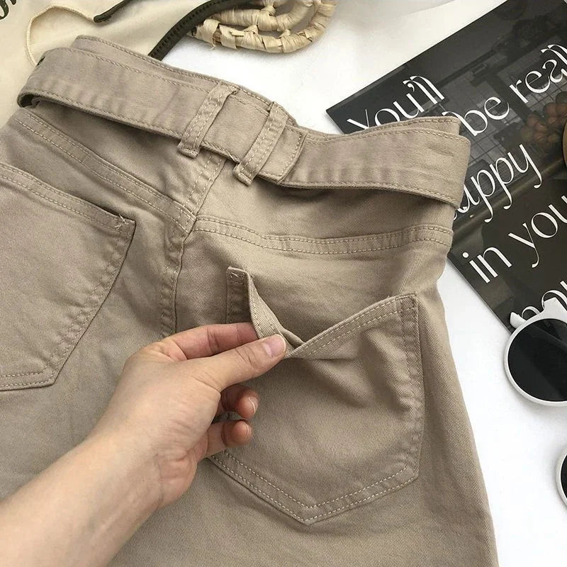 2026 Summer Safari Style Women Denim Pantskirt High-waist Short Slim A-line Jean Skirts Lady Anti-expose Lining Wide-leg Shorts