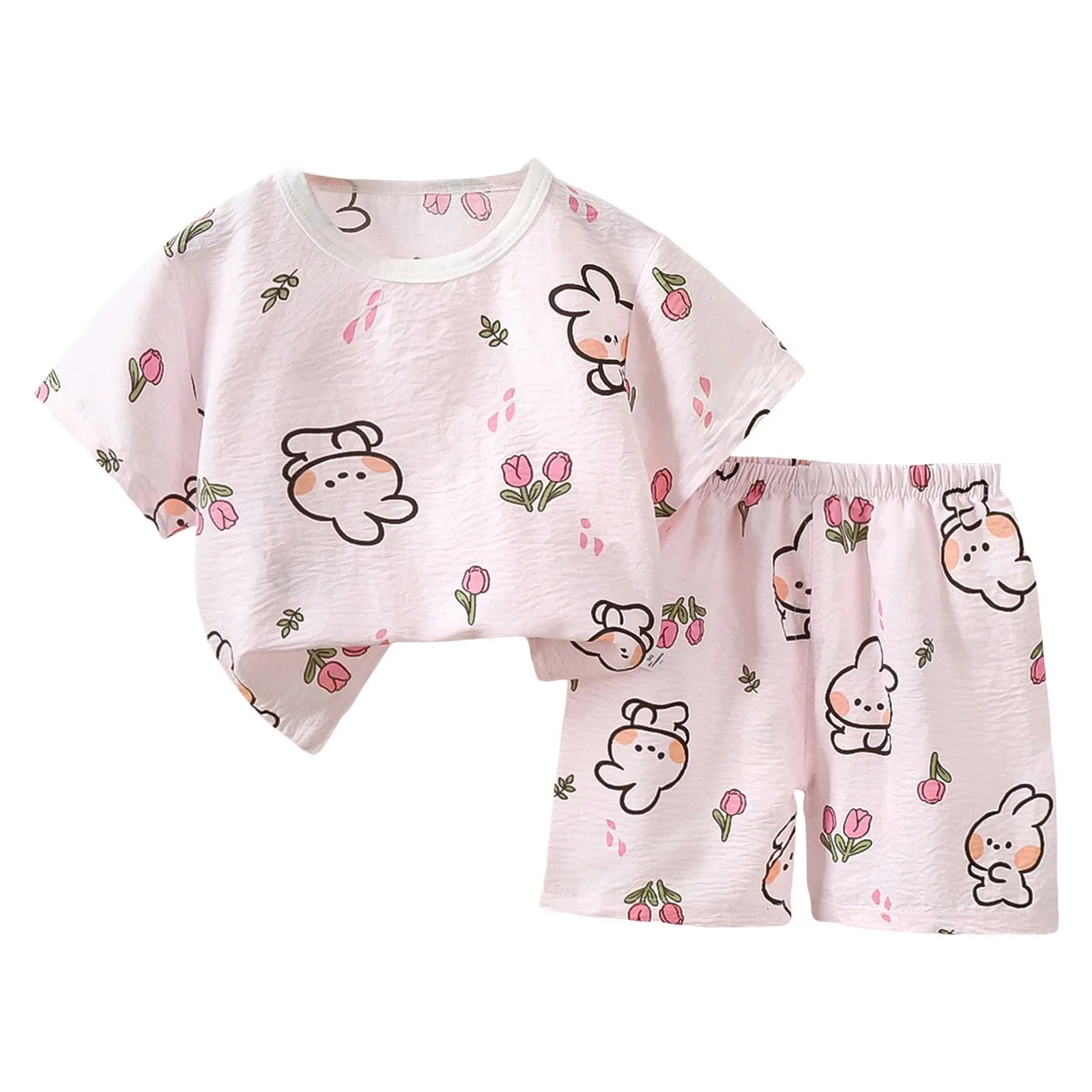 Baby Boy Set Summer Boys Short Sleeved Shorts Loose Stylish Two Piece Suits Girls Short Sleeved Suits Home Clothes 한국 아동복 2025