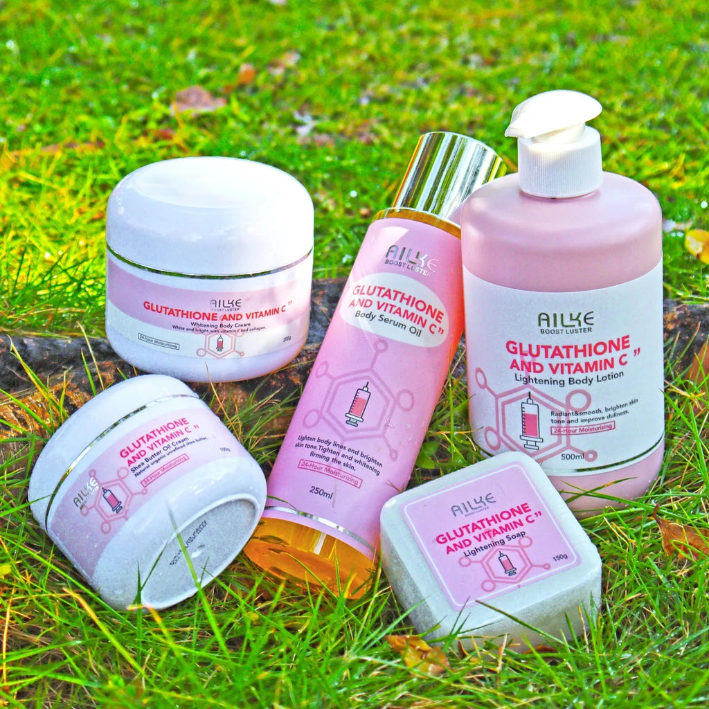 AILKE Whitening Skin Care Set, With Glutathion Vitamin C, Brighter Smoother Skin, Reduce Dark Spots, Clean Skin, Moisturizing
