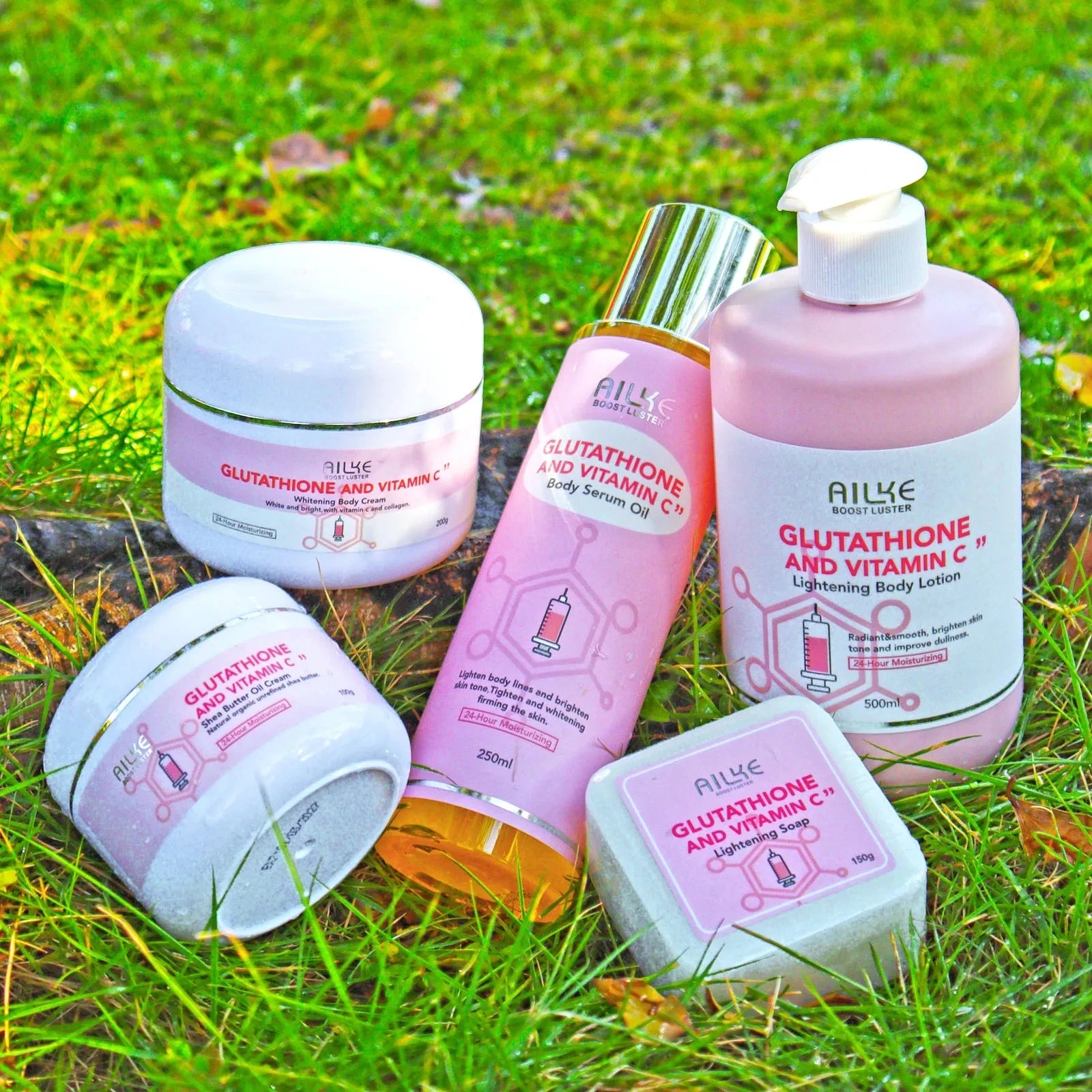 AILKE Whitening Skin Care Set, With Glutathion Vitamin C, Brighter Smoother Skin, Reduce Dark Spots, Clean Skin, Moisturizing