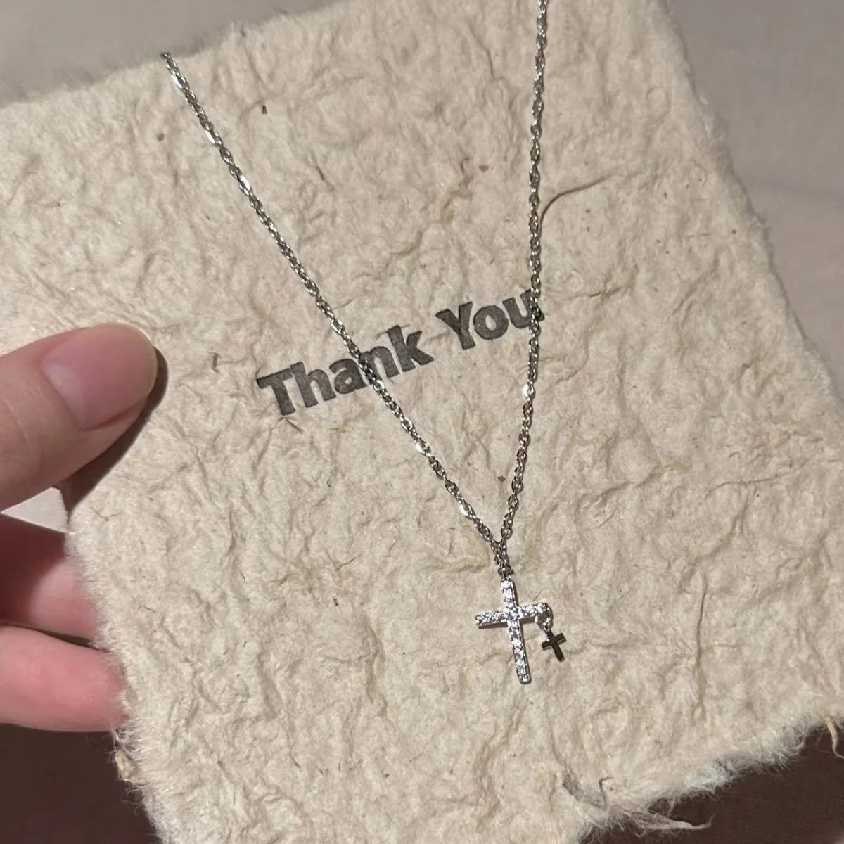 Fashion Cross Pendants Silver Color Clavicle Chain Choker Jesus Cross Pendant Necklace Jewelry For Men/Women'S