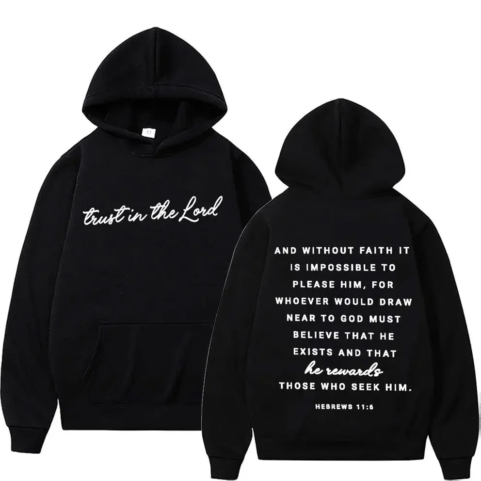 Christian Bible Verse Graphic Fleece Hoodie - Unisex Vintage Style