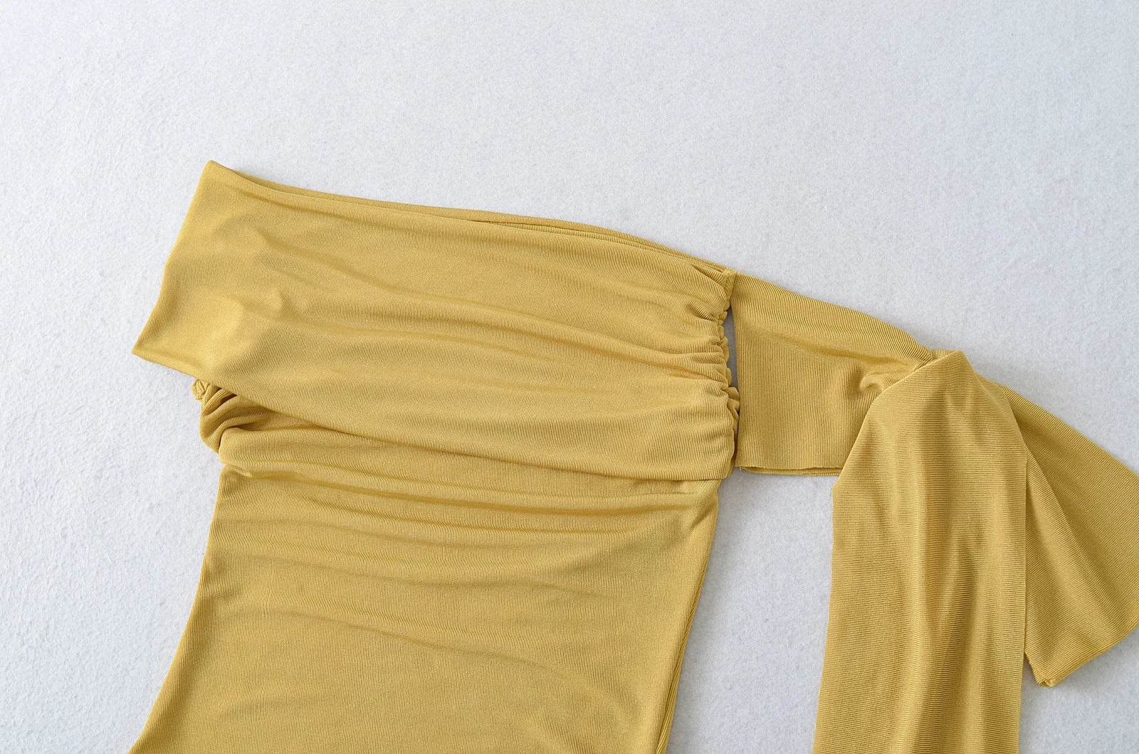 Sexy Pure Desire Short Sleeve T-Shirt Women's Spicy Girl Sash One Shoulder Tube Top Short Length Slim Fit Casual Noble