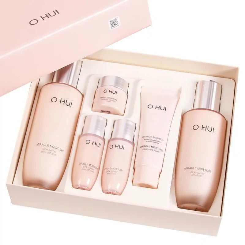 Korean Cosmetics Original Ohui Pink Miracle Hydration Set Toner Lotion Moisturizing Repairing Nourishing Face Cream Hydrate Set