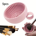 1Pc Quickclean Makeup Brush Cleaner - Premium Silicone Scrubber & Non-Slip Bowl - Effortless Deep Cleaning For All Facial