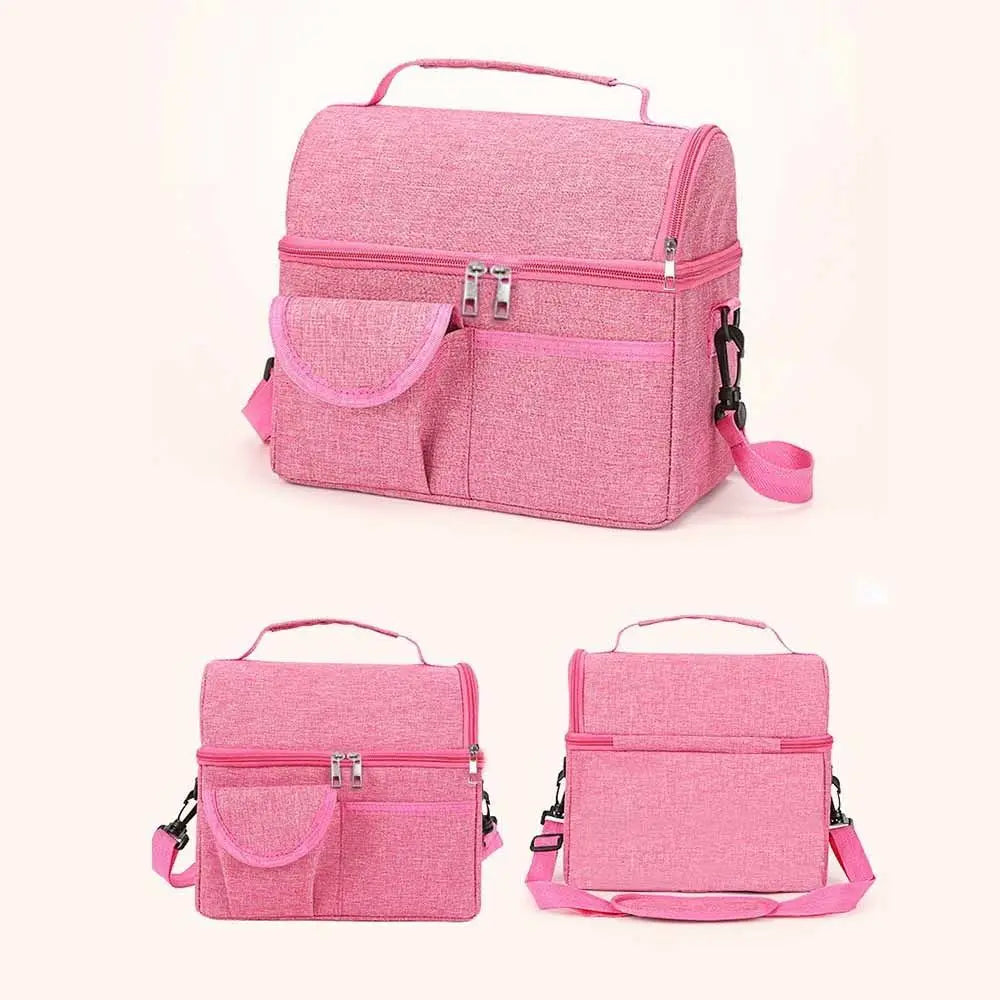 Portable Thermal Lunch Bag Waterproof Double Thickened Cooler Pack Aluminum Foil Large Capacity Insulated Food Storage Office
