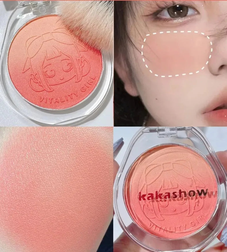 Dual Gradient Blush Highlights Natural Nude Makeup Brightening Cheek Purple Blue Female Niche Brand 2024 New Makeup Cosmetics