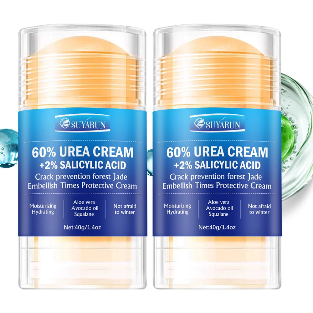 SUYARUN 60% Urea Foot Care Cream Stick - Intensive Cracked Heel Repair, Callus Remover for Dry Feet - Fast Absorbing Foot Skin.
