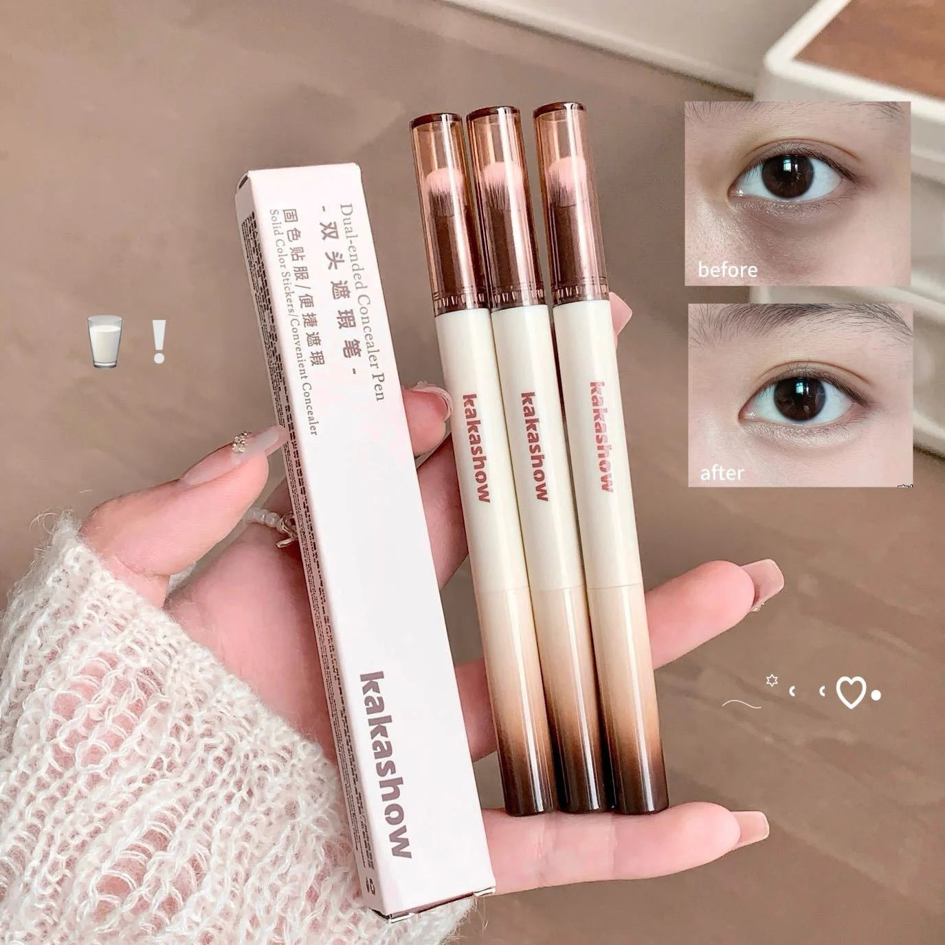 Face Concealer Pen Long Lasting Cover Dark Circles Corrector Contour Concealers Stick High Gloss Brighten Face Cosmetic Makeup