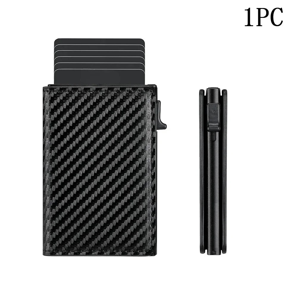RFID Blocking Aluminum Pop-Up Card Holder Multi-Functional Designer Bank & ID Card Wallet Fashion Business Purse for Men Women