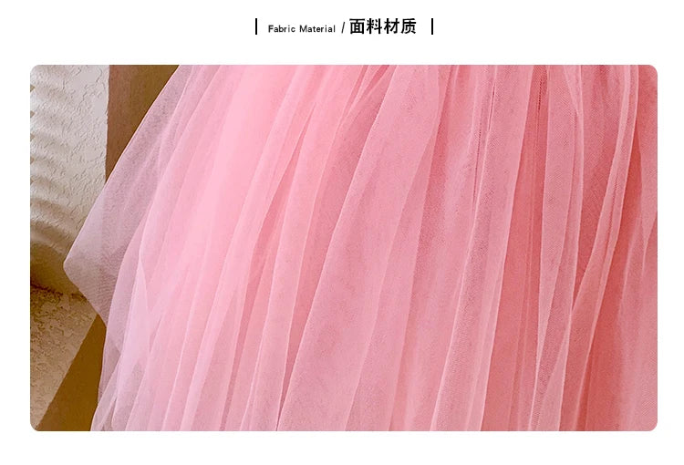 Kids costumes Flower girls tulle dress girls wedding tutu dress formal dress ceremonial dress yarn Suspenders dress
