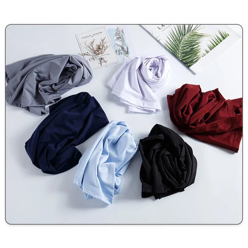 Men V Neck Ice Silk T Shirt Seamless Solid Color Slim Short Sleeve Summer Thin No Trace Invisible Bottoming Shirt Casual Daily