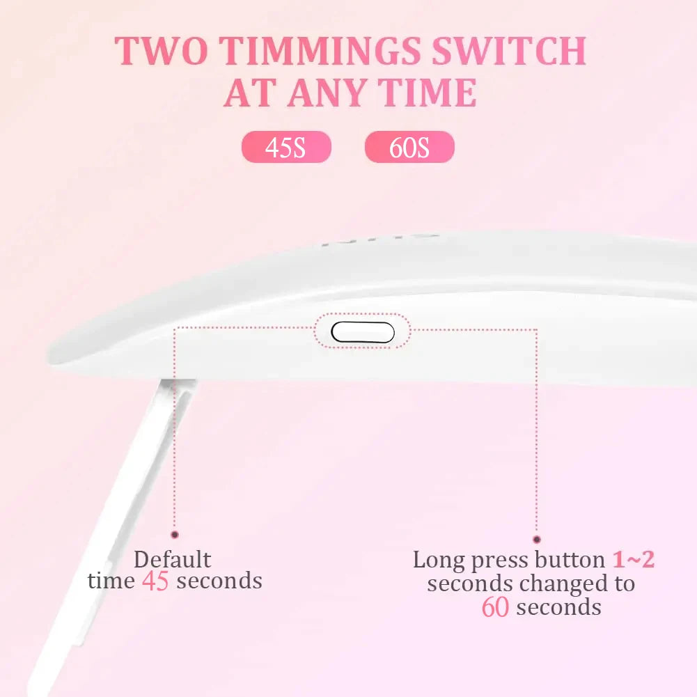 LINMANDA Mini Nail Dryer Lamp 6W LED UV Portable Nail Dryer Curing Lamp Light for Gel Based Polish with 45s/60s Timer Setting