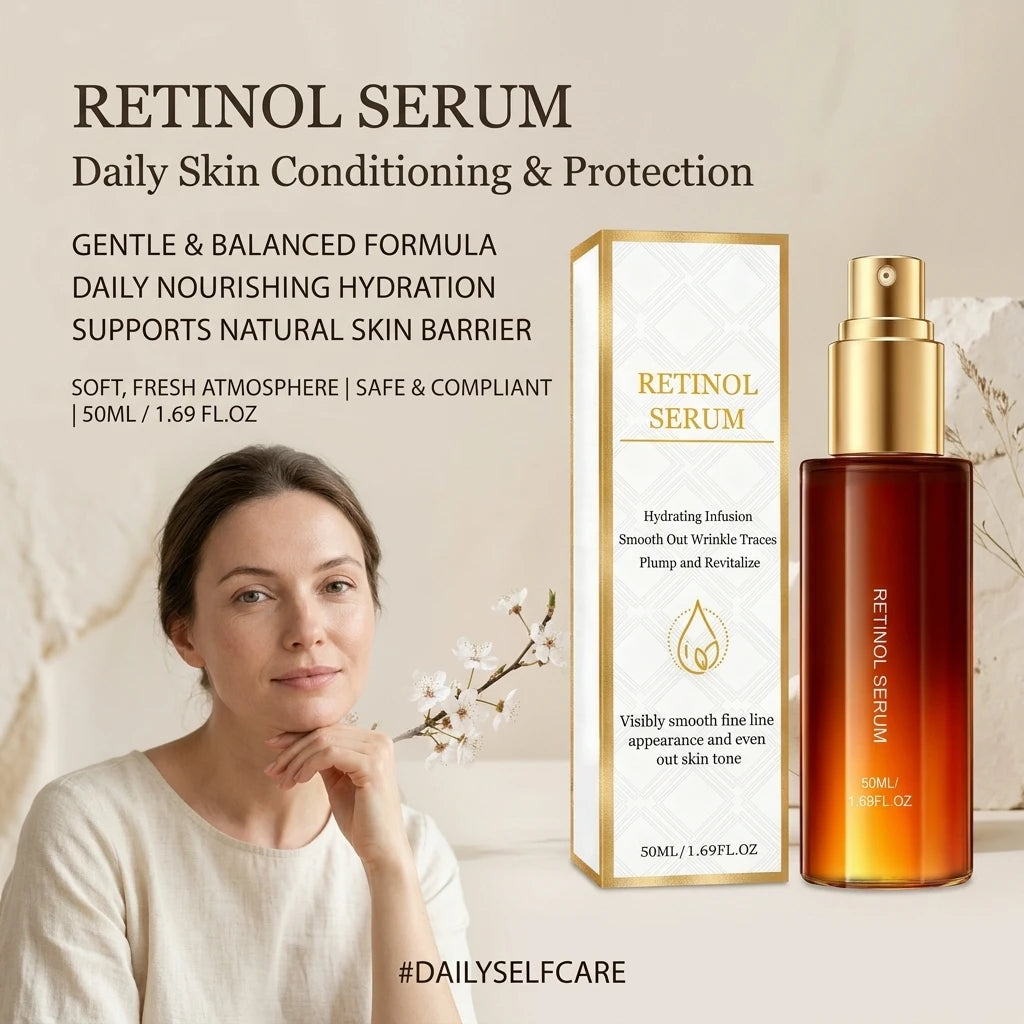 Retinol Facial Serum Moisturizing Soothing Skin Shrink Pore Reduce Fine Line Fade Dark Spot Brightening Lightweight Face Essence