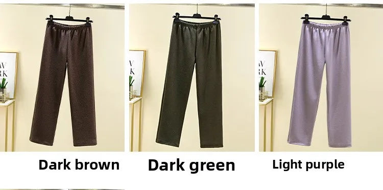 Thickened Double-sided Fleece Straight-leg Pants Women's Winter Sleepwear Sweatpants Casual Comfortable Long Trousers