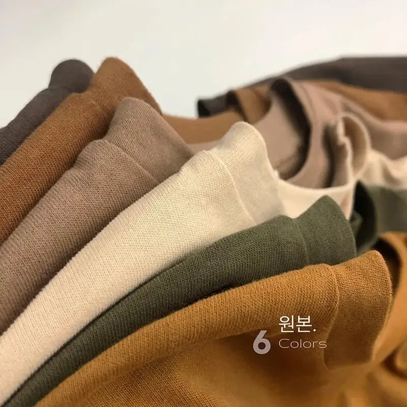 Autumn New Solid Color Children's Cotton T-shirt Long Sleeved Boys and Girls Top Fashion Children's Wear Baby T-shirt