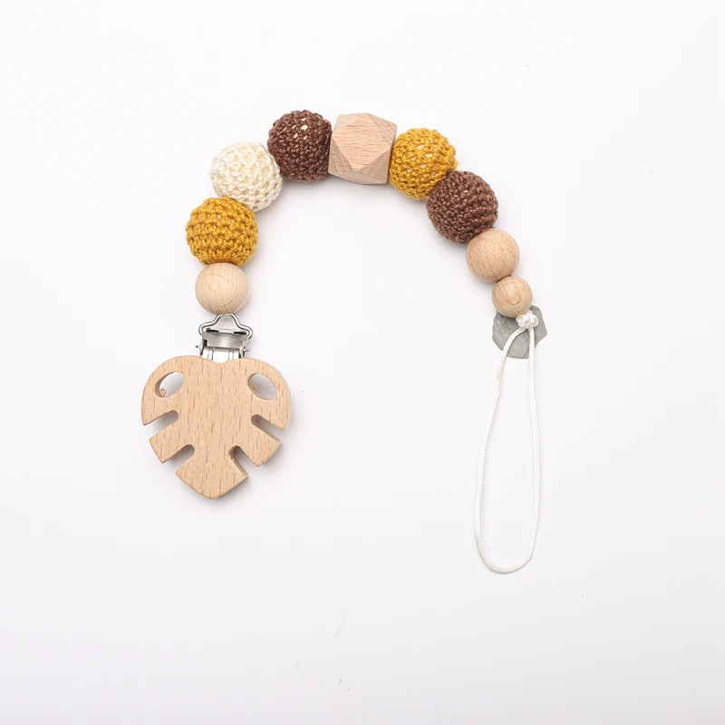 Pacifier Clip For Newborns Premium Safe Teething Clip With Silicone Flower Beads