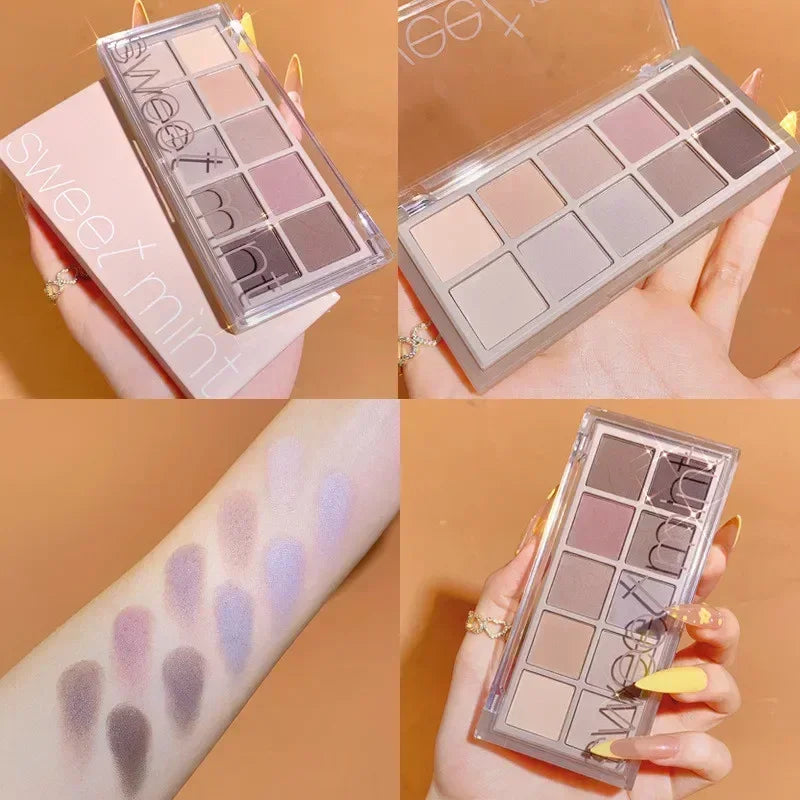 10 Colors Eye Shadow Palette Glitter Pearly Eyeshadow Nude Shiny Long Lasting Waterproof Charming Eyes Make Up Palette Cosmetics
