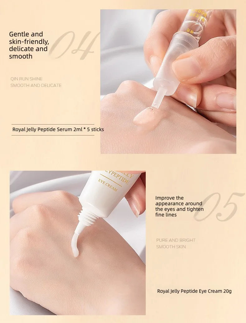 Royal Jelly Moisturizing and Anti-Wrinkle Set Reduces Fine Lines Repairs Skin Hydrates Brightens Anti-Aging Firming Skin care