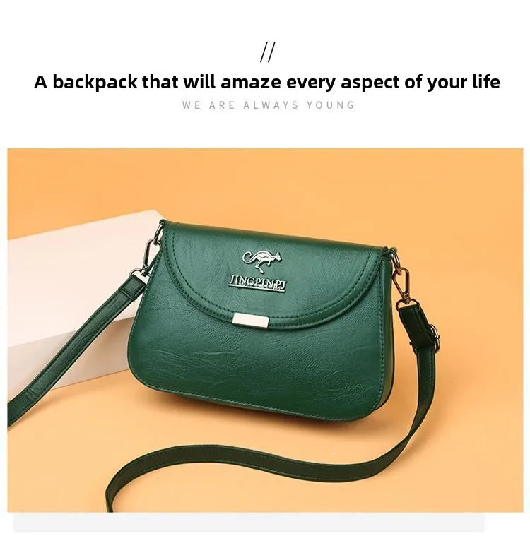 Retro Small Square Crossbody Purse Soft PU Leather Adjustable Strap Daily Work Travel Flip Cover Handbag Shoulder Bag for Women