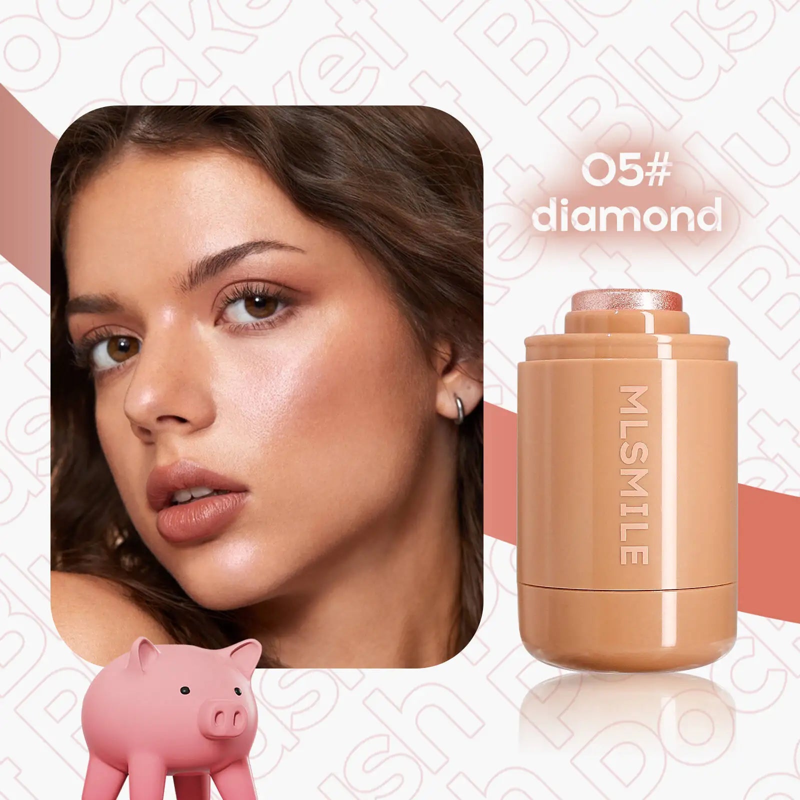 Mlsmile Pocket Stick 6 Colors Natural Highlight Brightening Portable Lip And Cheek Dual-Use Blush Cream 2025 New
