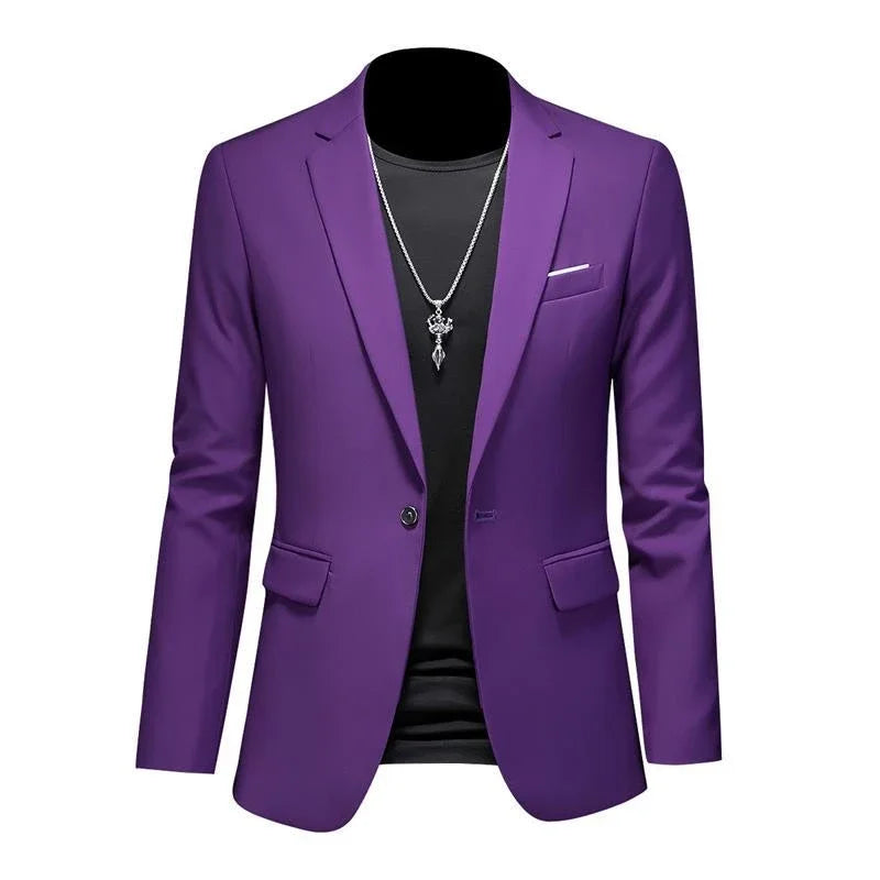 Boutique Fashion Mens Blazer Solid Color Premium High End Suit Jacket For Men Groom Wedding