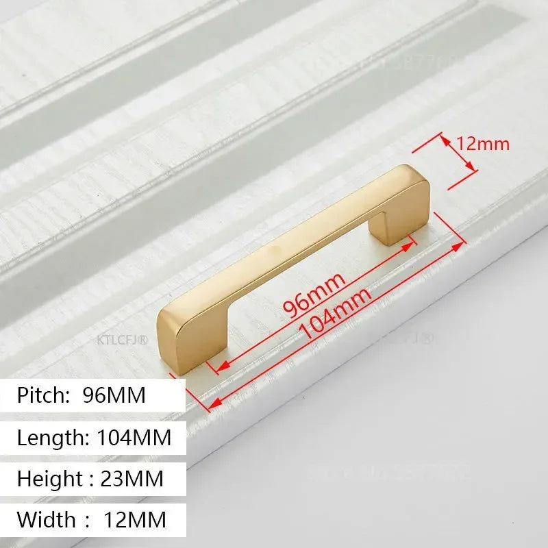 Tirador de armario de cocina cuadrado tipo U dorado, manija de cajón, herraje para puerta de armario, tirador de casa de aluminio de moda europea