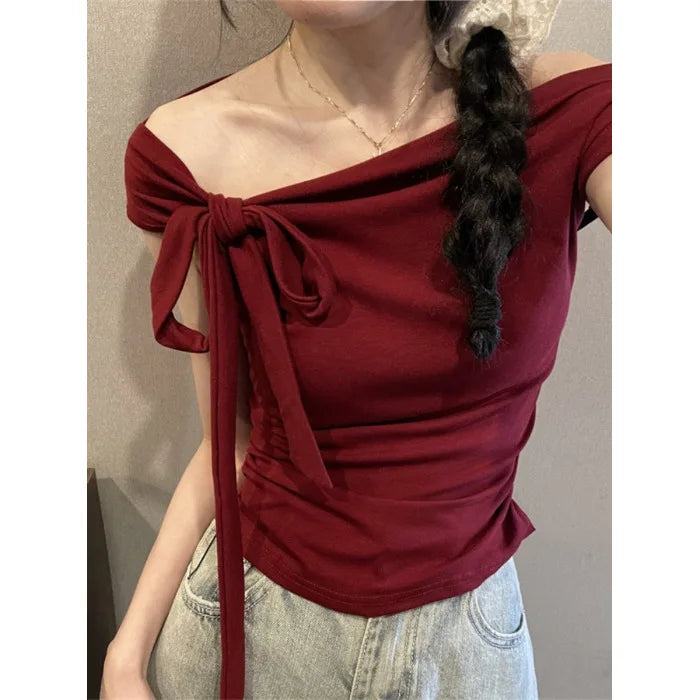 Spice Girl Theme T-Shirt - Linen Knit A-Line Sleeve Cleanfit Style
