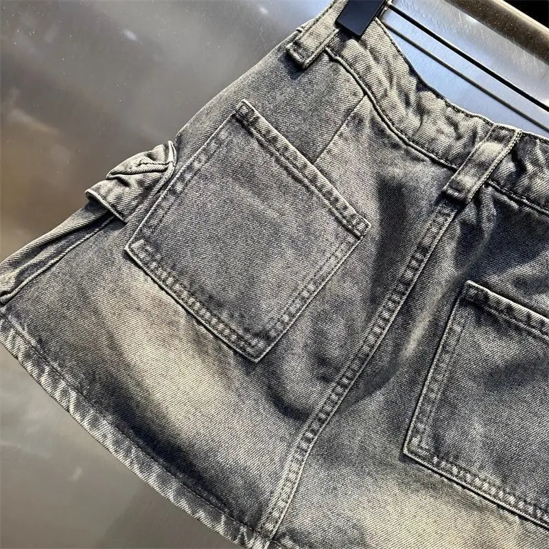 High Waisted Casual Washed Short Skirt for Women in the Spring and Summer of 2026 Stylish and Slimming Workwear Skirt