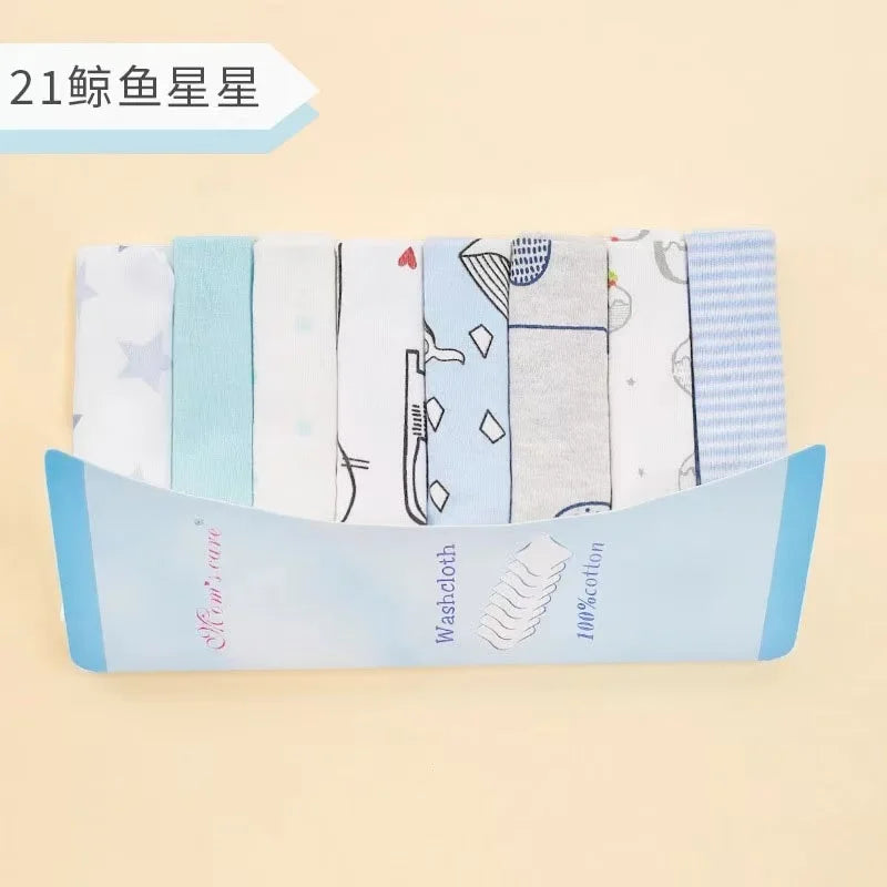 8-Piece Newborn Baby Cotton Washcloth and Towel Set