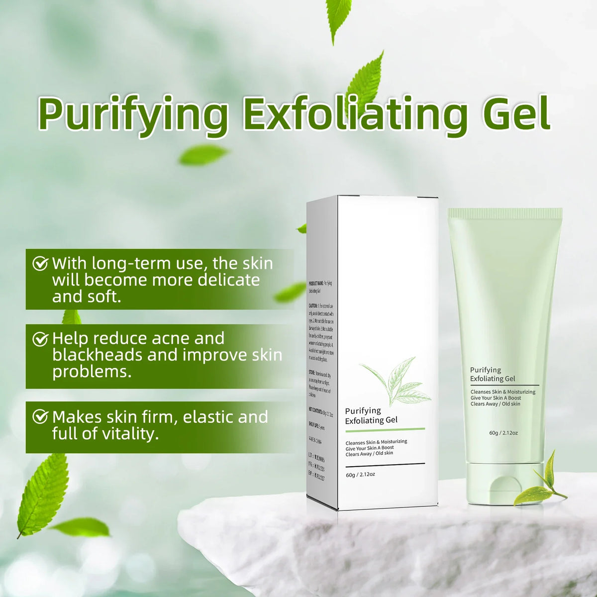 Facial Exfoliating Gel - Deep Cleansing & Blackhead Remover