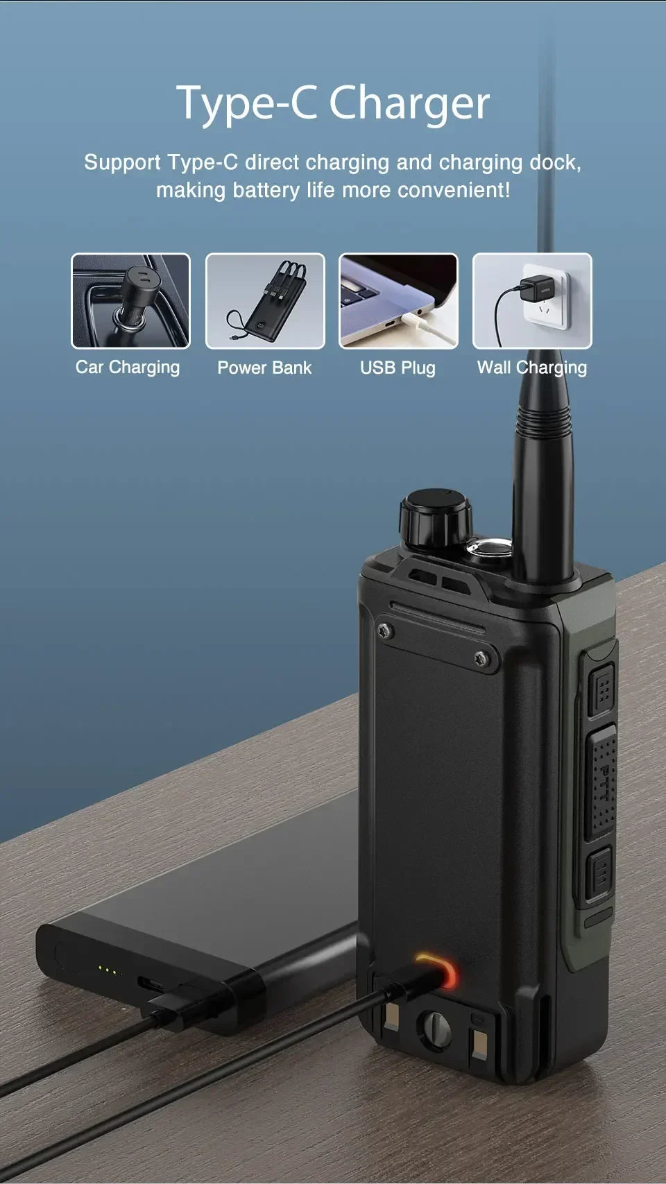 2Pack Baofeng 15W 50KM Waterproof Walkie Talkie 999CH AM FM 2-Way Radio Full Band LCD Screen Frequency Copy Noise Reduce UV16M