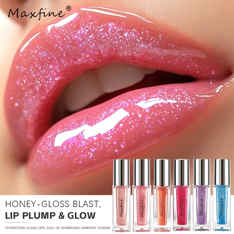 Shimmer Glitter Lip Gloss Transparent Diamond Sparkle Lip Tint Smooth Hydrating Lip Shine Can Be Used Over Lipstick Party Cosmet