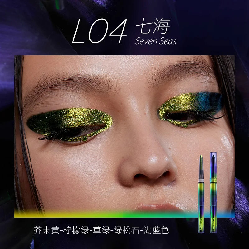 Kaleidos Eyeliner Gel Pencil Waterproof Chameleon Colour Long Wear Glitter Metallic Eye Shadows Pen Eye Liner Stamp Makeup