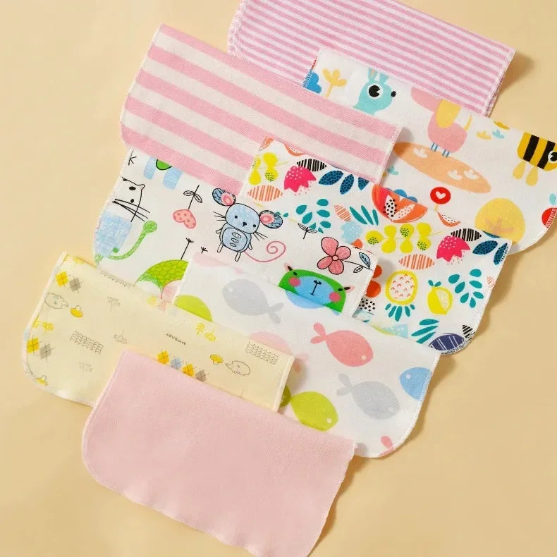 8Pcs Cotton Newborn Baby Towels Set Saliva Towel Nursing Towel Baby Boys Girls Bebe Toalha Washcloth Handkerchief Cloth Wipes