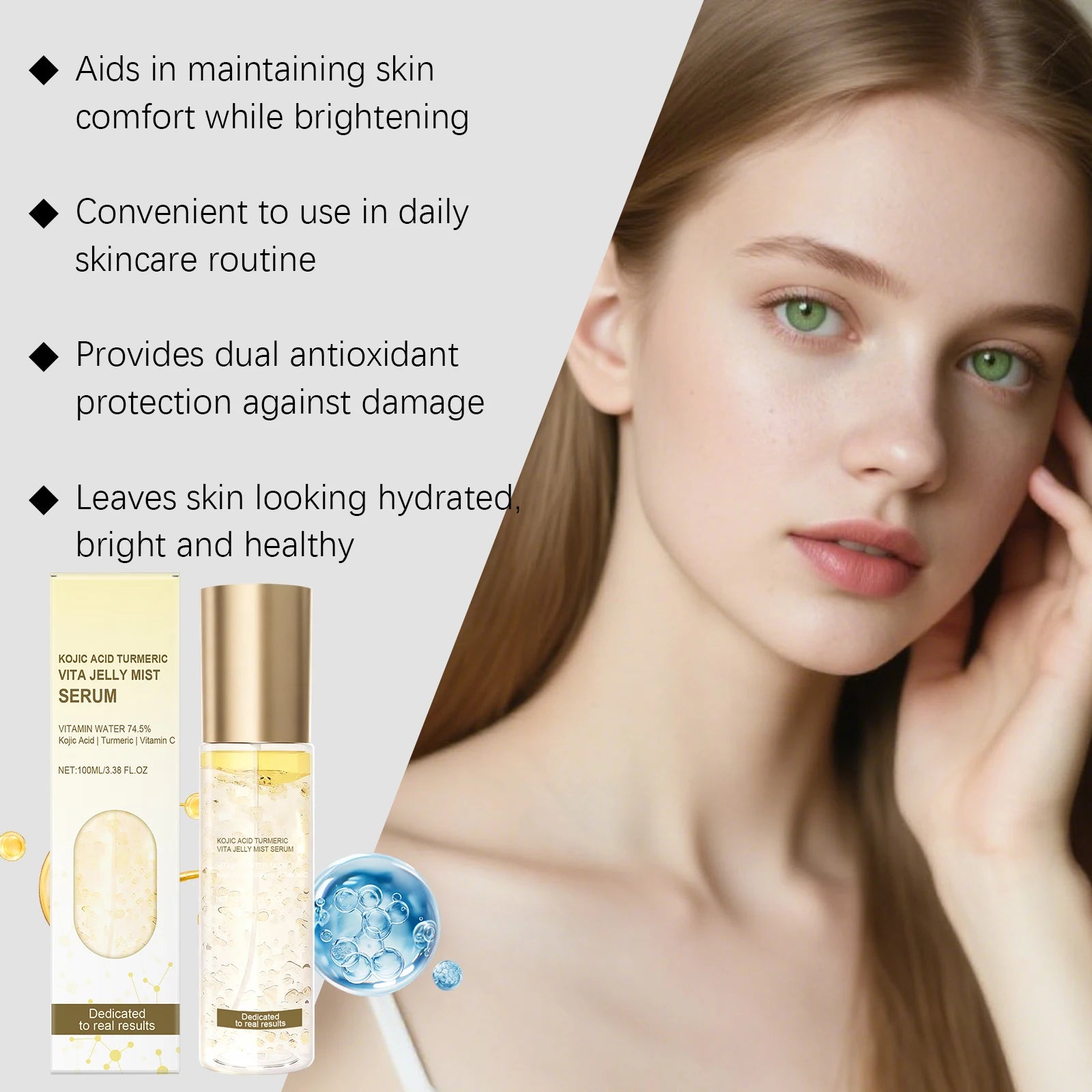 Jelly Mist Serum Brightening Firming Hydrating Face Spray Smoothing Facial Hyaluronic Acid Collagen Moisturizing Skincare Set