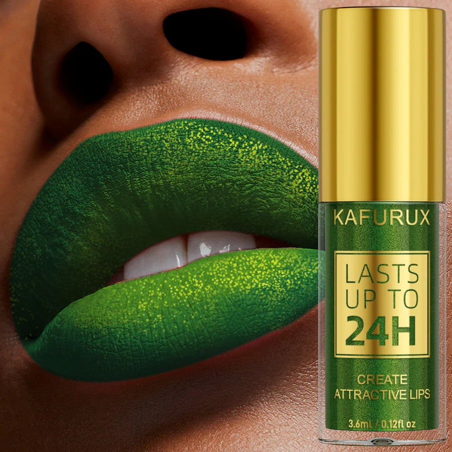Kafurux Glitter Metallic Lip Gloss - Waterproof Long-Lasting Lip Tint