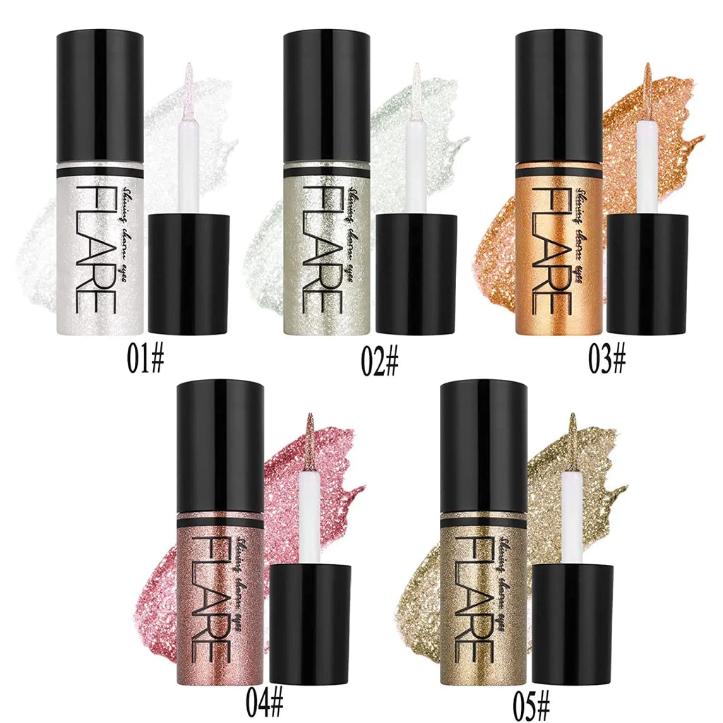 Makeup Set Liquid Glitter Eyeliner Metallic Shimmer Glitter Eyeshadow Long Lasting Waterproof Shimmer Eyeliner 10Pcs