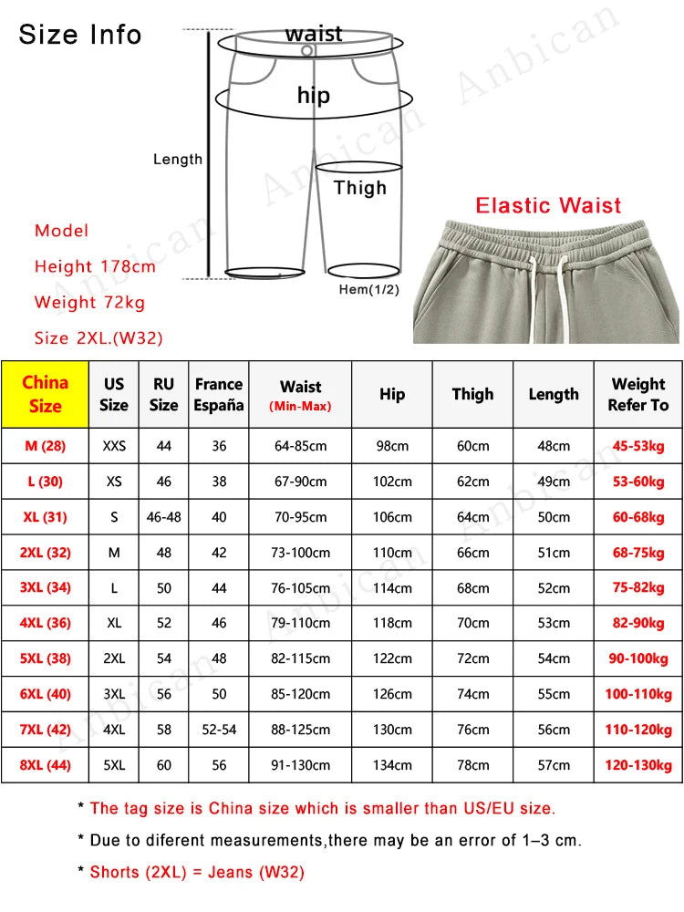 Summer Men'S Sport Shorts Knee-Length Straight Loose Short Pants Streetwear Drawstring Knitted Sweat Casual Shorts Big Size 8Xl