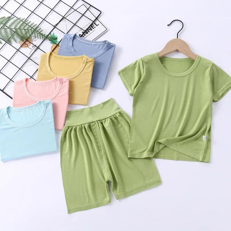 Spring Summer Baby Girls Clothes Pajamas Sets Kids Boy Modal  Homewear Modal Nightwear Children's Indoor Clothing Pijamas Suit
