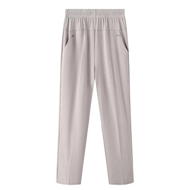 Middle Aged Women'S'S Pants 2026 New Summer Thin High Waiste Elastic Loose Straight Pants Female Casual Trousers 5Xl 6Xl 7Xl 8Xl