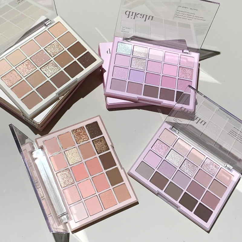 DIKALU 20-Color Korean Low Saturation Eyeshadow Tray Matte Waterproof Brown Pink Eye Shadow Palette Long-lasting Daily Makeup